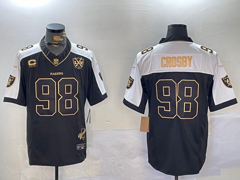 Men Oakland Raiders #98 Crosby Black three generations 2024 Nike Limited NFL Jersey style 1->san francisco 49ers->NFL Jersey